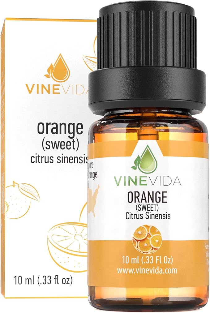 VINEVIDA Orange Sweet Essential Oil - Undiluted Orange Oil - DIY Candle Scents for Candlemaking - 10 mL Safe for Skin