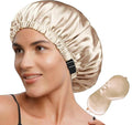 2Pcs Hair Bonnets For Sleeping Satin Bonnet Silk Bonnets For Women Silky Night Caps Womens Curly Hair Sleep Cap