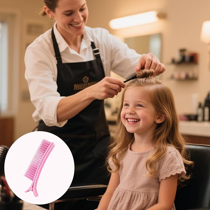 6pcs Grip Clips for Hair Sectioning Hair Clip for Styling Sectioning Combs Clips for Woman Man Hair Coloring Styling Cutting Sectioning DIY (Pink,3large+3small)