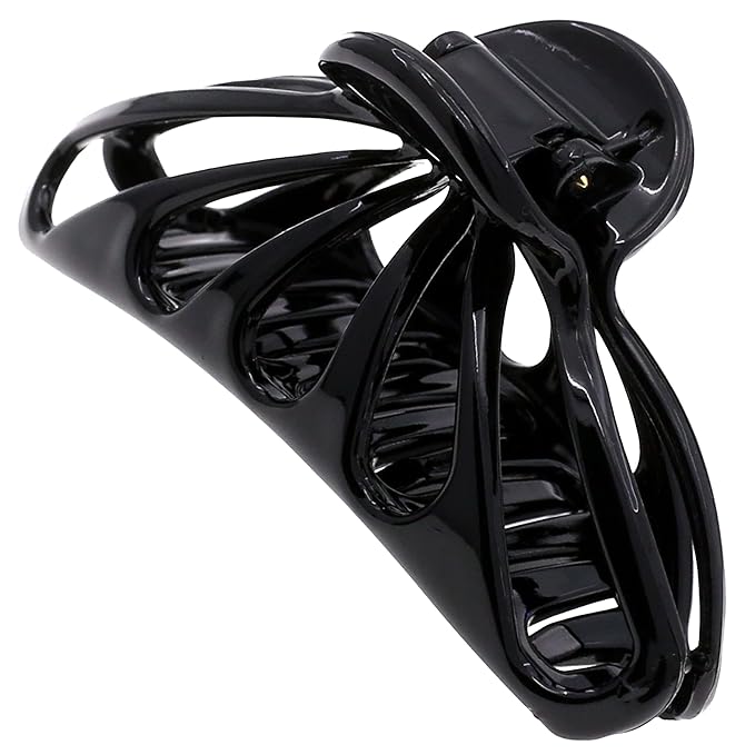 Camila Paris CP3138 French Hair Clip for Women Thick Hair for Long Curly Wavy Hair, Black, Girls Hair Claw Clips Fashion Styling Hair Accessories for Women, Strong Hold No Slip Grip, Made in France