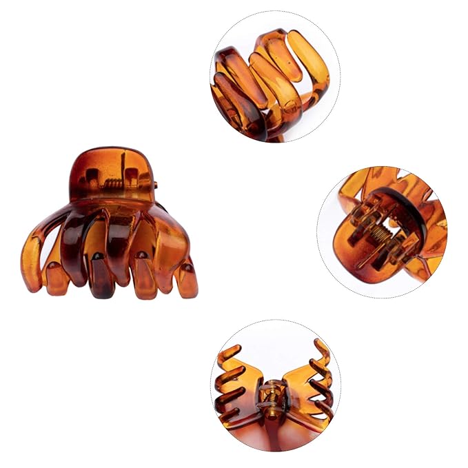 Cobahom Small Hair Claw Clips - 24 Pcs Hair Clips: Mini 1.2 Inch Plastic No-Slip Clips for Thin Hair Styling and Accessories for Women and Girls in Black, Brown, and White