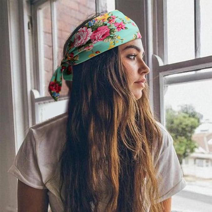 DRESHOW 6 PCS Adjustable Headbands for Women Knotted Headbands Elastic Non-Slip Fashion Hair Bands for Workout Sports Running Yoga