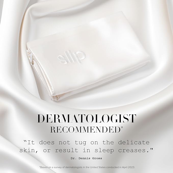slip King Pure Silk Pillow Case - 100% Pure 22 Momme Mulberry Silk - King Size Standard Pillow Case -Anti-BedHead, Anti-Sleep Crease, Silver (20" x 36")