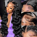 34 Inch 13X6 Body Wave Lace Front Wigs Human Hair Pre Plucked HD Lace Frontal Wig Human Hair 200% Density Glueless Wigs for Women Natural Color