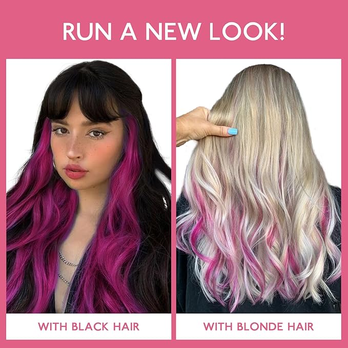 WENNALIFE Violet Clip in Hair Extensions Real Human Hair 35g 6pcs 24 Inch Colored Hair Extensions for Kids Women Colorful Hair Pieces Pop-up Style Straight Extensiones De Cabello Humano Con Clip
