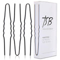 TSB Fura No.1 Professional Black Jumbo Hair Pins Set of 30-3.25 inches, 3x Retention, Vintage Style - Ideal for Weddings & Fashion Events - Comfortable, Non-Slip & Strong Hold