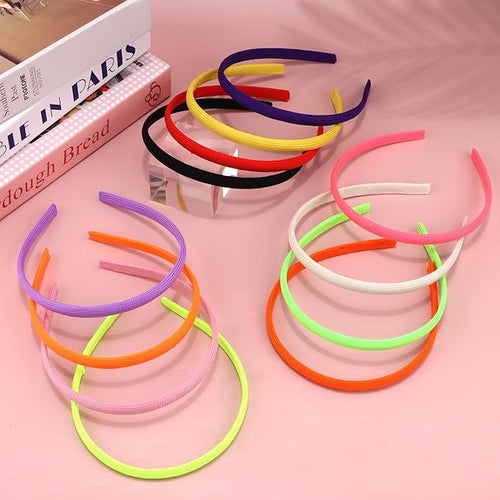 12Pcs Thin Headbands For Women Girls No Headache Pressure Comfortable Headbands for Women Non Slip Fabric Skinny Narrow Hairbands Head Bands for Women's Hair Accessories (Multi-colored)