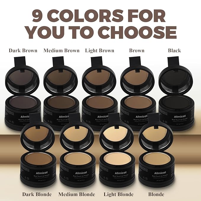 Instant Hairline Powder, Root Touch Up Hair Color for Gray Coverage and Thinning Hair, Root Cover Up Conceals Hair Loss & Bald Spots, Natural and Non-Greasy Hair Color for Women & Men, Dark Blonde