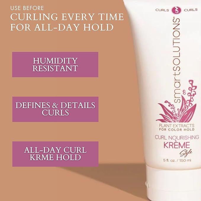 SMART SOLUTIONS Curl Nourishing Kreme, 5 oz. | Curl Defender | Defies Humidity | Replenishes Nutrients