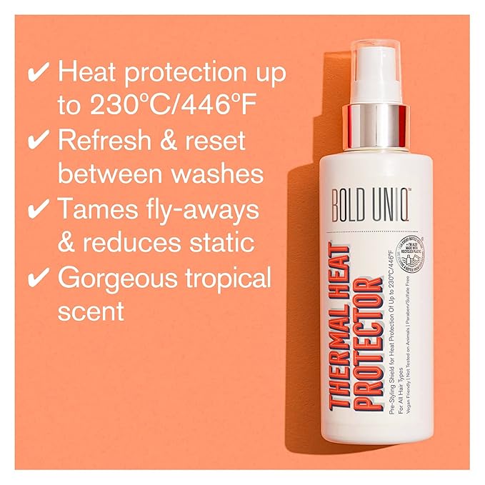 Heat Protectant Spray For Hair - Thermal Protector Up To 450ºF From Flat Irons & Hot Blow Dry - Light Weight Thermal Shield Protection Prevents Damage & Breakage, Sulfate & Paraben Free - 5.9 Fl.Oz