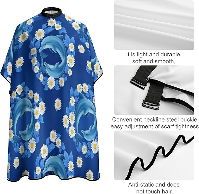 Professional Anti Static Hair Cutting Cape with Elastic Buckle, Waterproof Salon Cape for Coloring/Perming/Styling