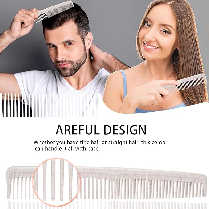 Hair Combs Bulk, Disposable Wheat Straw Combs Individually Wrapped Combs for Hotel, Travel, Airbnb, Charity, Church, Homeless (Pack of 200)