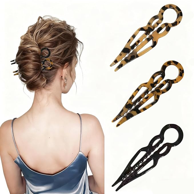 3PCS French Hair Pins,Prestige Hair Pins,Elegant Hair Accessories for women,Suitable for all head shapes (B-1)