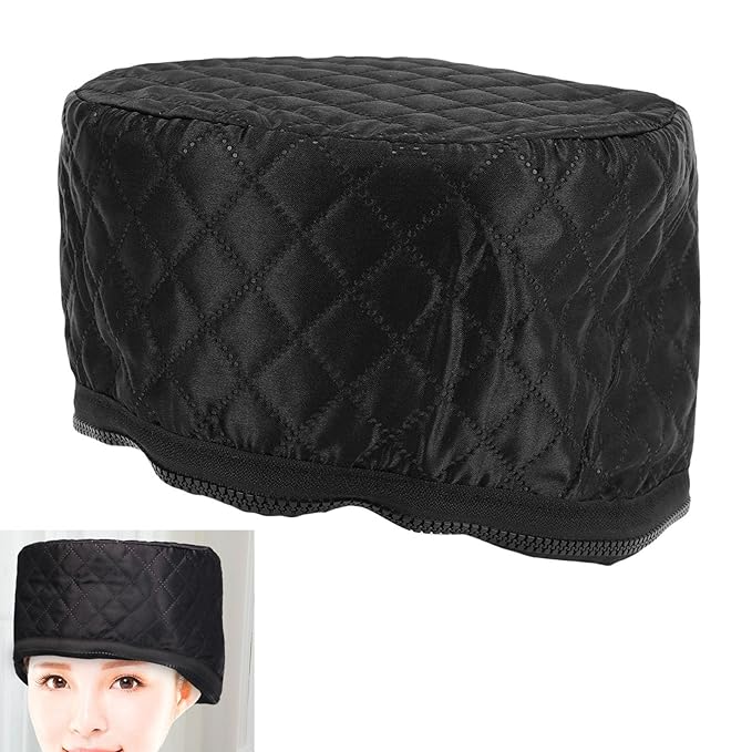 ZJchao Electric Heating Cap for Hair, 10 Adjustable Heat Levels 3 Timer Settings with Full Copper Heating Wires for Deep Nourishment and Damage Repair of Frizzy Hair (US Plug 110V)