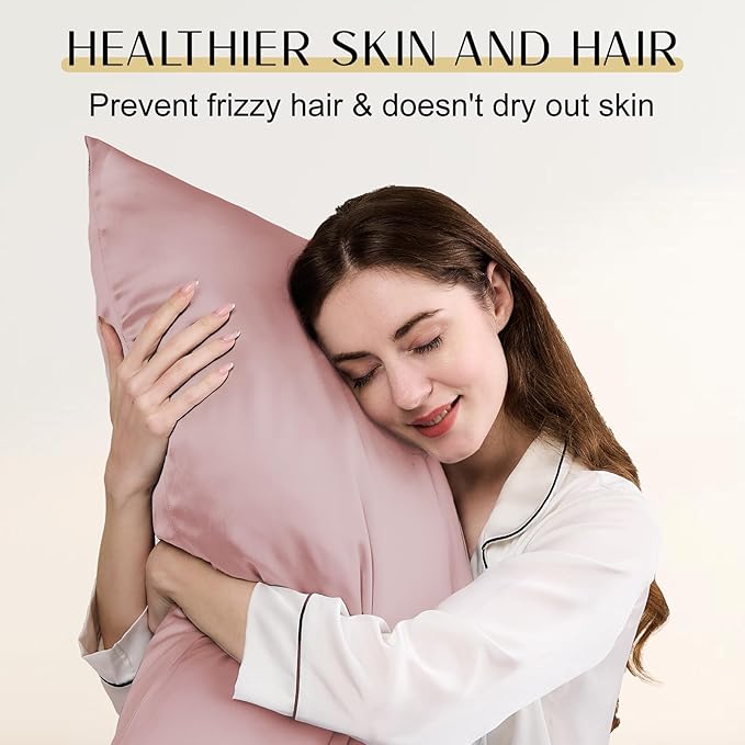 ZIMASILK Upgraded 100% 6A Grade Pure Mulberry Silk Pillowcase for Hair and Skin Silk Pillow Cases with Reinforced Hidden Zipper, More Soft & Durable, Gift Box (King 20"x36" Light Plum)