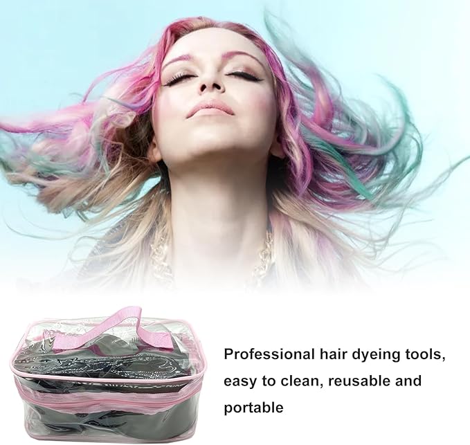 Professional Hair Dye Kit - Hair Coloring Bowl, Mixing Brush, Applicator Brush, Hair Clips, Ear Covers & Cape for Home Salon Use, All Hair Types (1 Set)