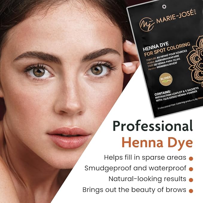 Marie-José & Co Henna Dye Set - Professional Henna Tint for Spot Coloring - Good for 50 Applications (Blond)