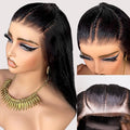 250% Pre Braided Wig Glueless Wigs Human Hair Pre Plucked Pre Cut Human Hair Wigs for Women 9x6 Silky Straight HD Lace Front Wigs Human Hair Pre Everything Glueless Bleached Knots