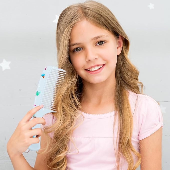 Toddler Comb Set, Small Cute Fine Tooth Baby Comb & Rat Tail Comb for Hair Styling, Blue Mini Toddler Hair Comb Plastic Parting Combs, Anti-Static Hairdressing Comb for Baby Girl Wet Dry Hair (2Pcs)