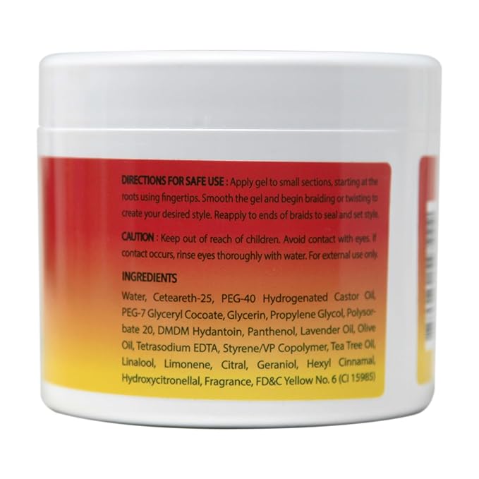 GRIP N GLIDE Braiding Gel Maximum Hold for LOC & Twist - No Flaking, No Whitening, Fast Drying, High Shine, Cool & Refreshing, Long Lasting Hold (15 oz)