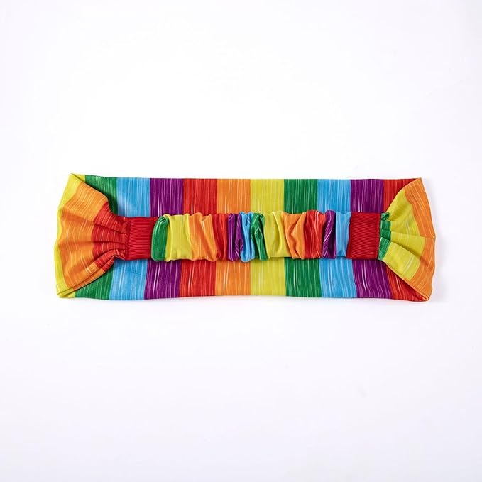 Rainbow Headband for Women Non Slip Elastic Sweat Hairbands Fashion Sports Hair Bands Soft Cloth Fabric Stretchy Headband for Running Workout Yoga