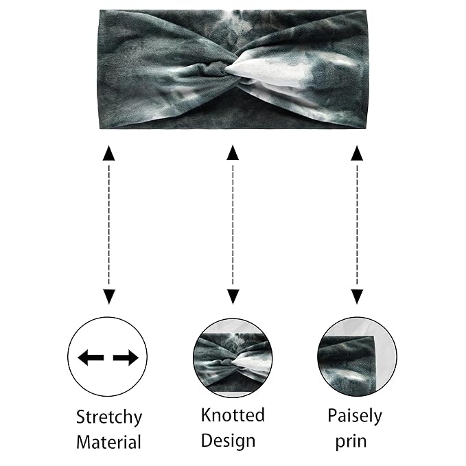 Soft skin-friendly anti-sweat anti-slip bandanna headband for women (F-6)