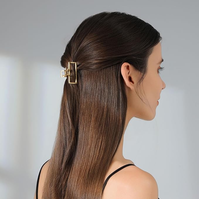 10Pcs Small Gold Hair Clips, Medium Metal Hair Claw Clips for Women Thick Thin Hair, Strong Hold Non-Slip Hair Catch Barrettes Jaw Clamp for Long Hair Metal Hair Accessories