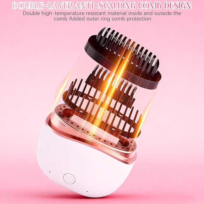 Mini Straightener, New Cordless Rechargeable Portable Hair Straightener Brush, 3-Speed Temperature Control, Anti-Scald Shell, Lightweight & Portable Travel (Green)