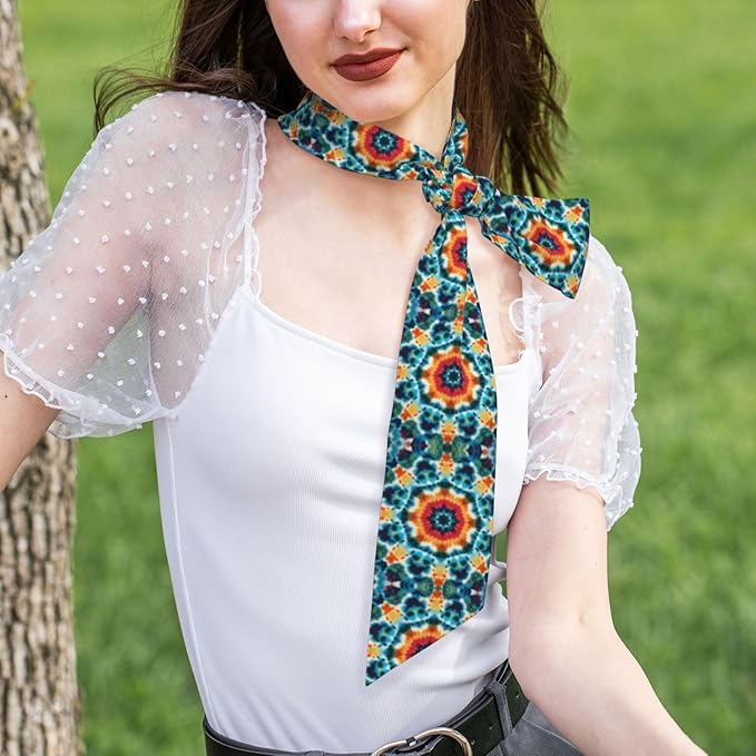 Headbands Head Hairband for Women Girls Lady, Novelty Boho Style Hair Scarf Running Athletic Sweat Band Headbands Hairlace Necktie Hair Decor, Colorful Tie Dye Art