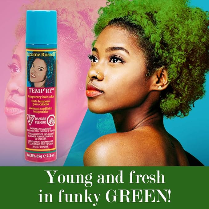 Jerome Russell Temp'ry Spray-on Green Hair Color, 2.2oz x 3 pack