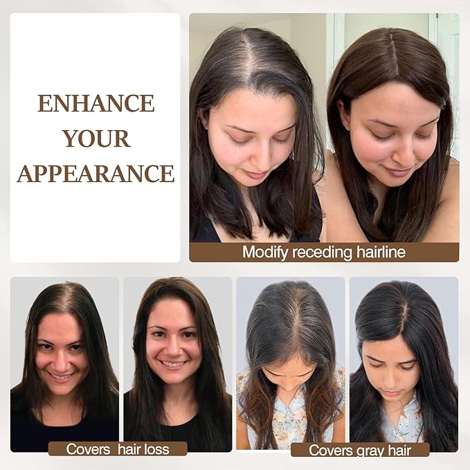 Rich Choices Hair Toppers for Women Real Human Hair 100% Human Remy Toppers NO Bangs for Women with Thinning on Top Clip in Hairpiece 4"x4.7"Lace Base 18 Inch #2 Dark Brown