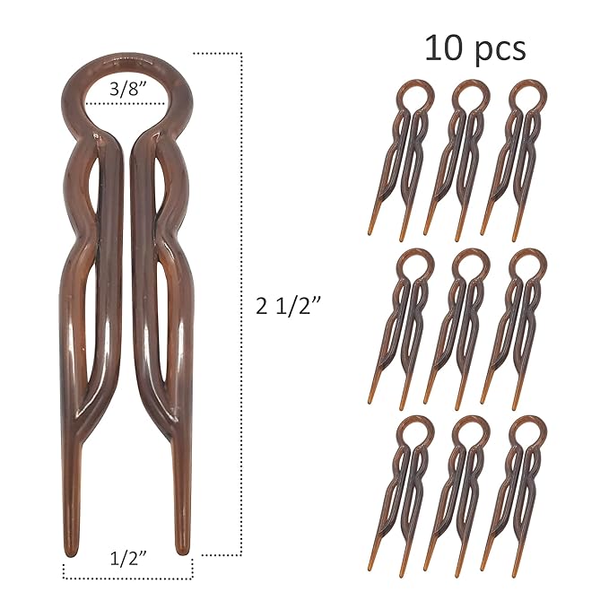 Good Hair Days Hair Pins - 2 1/2" Plastic, U-shaped Magic Grip Hairpins, Strong Durable Pins For Fine, Thick & Long Hair, Styling Accessories - Black, Set of 10