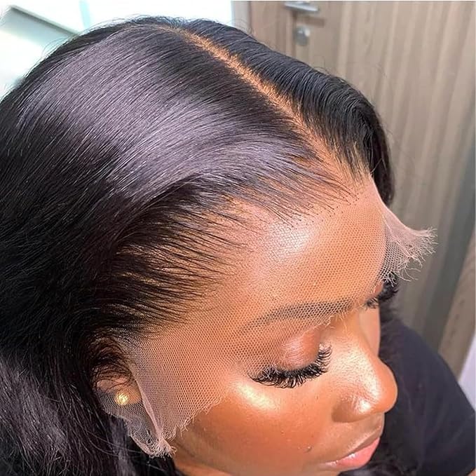 SKINLIKE Real HD Lace Wig 13x6 Full Frontal HD Lace Front Wigs Human Hair Pre Plucked Bleached Knots 180% Density 0.10mm Ultra-thin Invisible Lace Straight Human Hair Wigs For Women 22 Inch