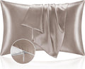 BEDELITE Satin Pillowcase with Zipper 2 Pack, Rose Taupe Pillow Cases Standard Size, Super Soft and Cooling Similar to Silk Pillow Cases, Gift for Women Men(20x26 Inches)