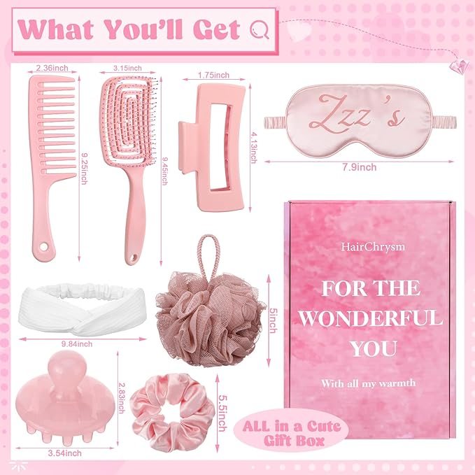 8 in 1 Pack Self Care Beauty Gift Set for Women, Hair Care Spa Gifts for Moms Sisters & Girls