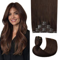 Pro2.0 Clip in Hair Extensions Real Human Hair 120g Thick 7pcs Color #4 Chocolate Brown Remy Real Human Hair Extensions Clip ins 14inch Seamless Double Weft for Women（#4-14inch）