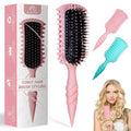 Curly Hair Brush, 5-in-1 Detangling & Curl Defining Brush for Curly Hair Wet or Dry, Shaping & Styling Brushes with Less Pulling for Women & Men (Pink)