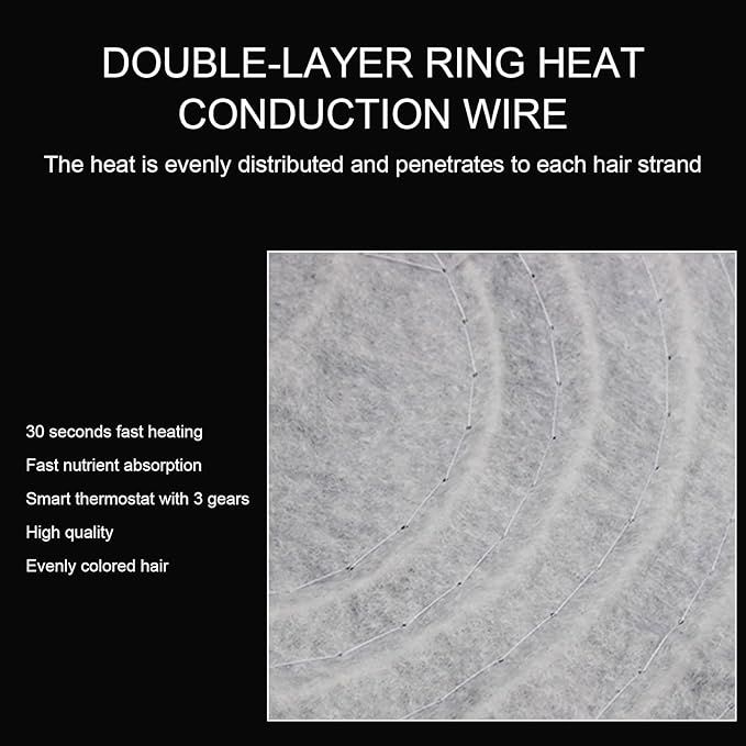 Milltrip Electric Hair Heating Cap, Adjustable Oil Treatment Steamer Hat Detachable Hair Care Tool (US Plug 110V)