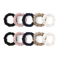LILYSILK Pure Silk Scrunchies for Women Colorful Hair Bow Ties- Girls- Unique Bobble Elastics Hair Scrunchy- Soft Cute (10pc-Mini)