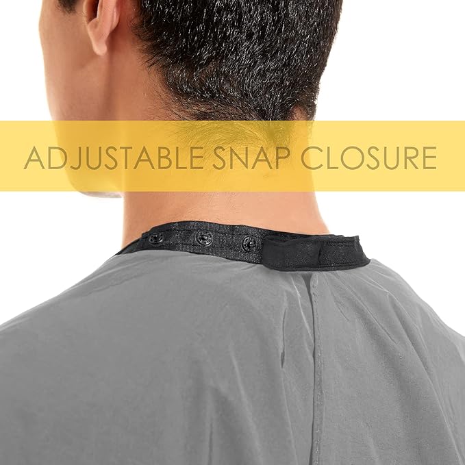 Hair Cutting Cape for Adults-Nylon Waterproof Large Salon Capes for Hair Stylit-Grey Barber Cape-with Adjustable Snap Closure-56 x 64inch Hair Color Cape - Professional Hairstylist & Home Use