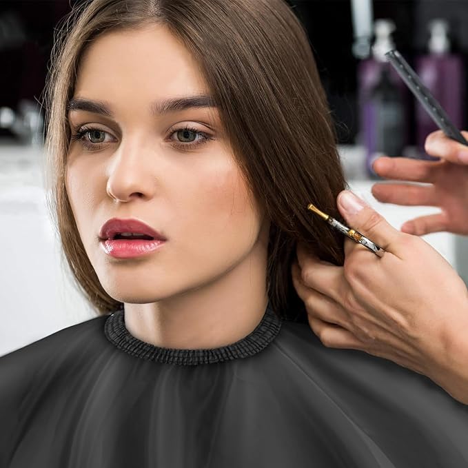 Hair Cutting Barber Cape Professional Haircut Salon Cape for Men Women (Black)