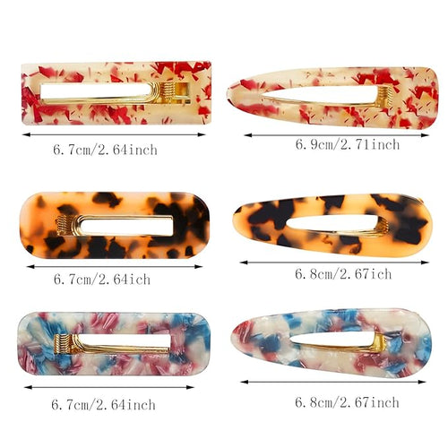 12 Pieces Acrylic Resin Marble Hair Clips Set, Decorative Pearls Hair Barrettes Sweet Decorative Bobby Pins Hairpin Headwear Hair Accessories Headwear for Women and Girls…
