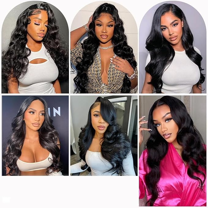 Real HD Lace Wig 13x6 Full Lace Frontal Wig 220% Density Body Wave HD Transparent Lace Front Wigs Virgin Human Hair Wigs Pre Plucked with Baby Hair 26 inch
