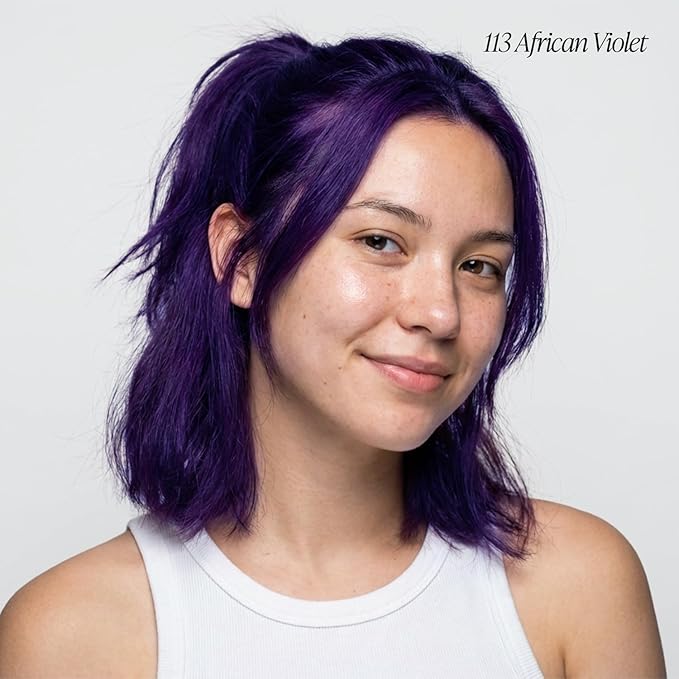 Adore Semi Permanent Hair Color (113 African Violet) | Vegan & Cruelty-Free Purple Hair Dye | No Ammonia, No Peroxide, No Alcohol | 4 Fl Oz Each (Pack of 2)