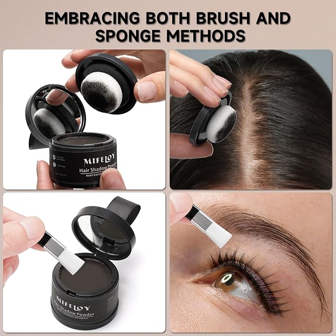 2 Pack Root Touch Up Shadow Powder, Gray Hair Cover Up, Women Color Root Coverage Powder for Thinning Grey Hairline, Men Instantly Concealer Hair Loss Beard Line Eyebrow, Light Blonde