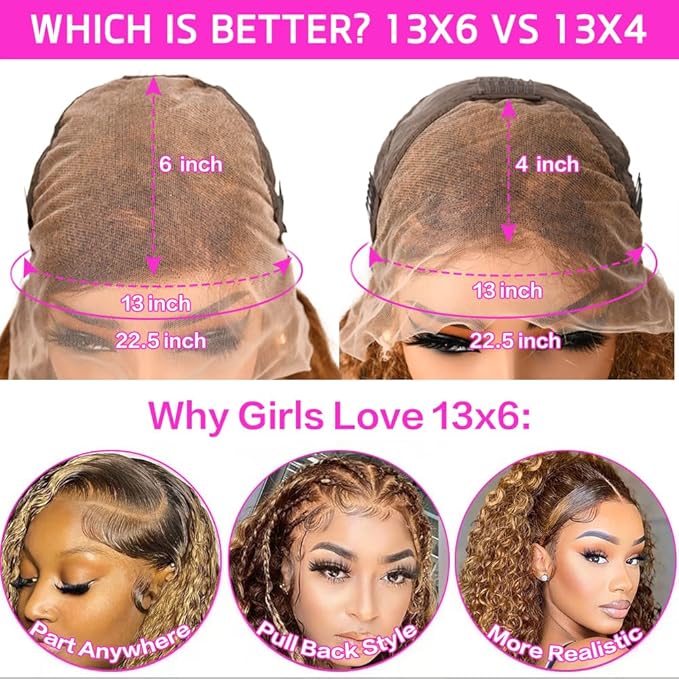 30inch Highlight Ombre Lace Front Wig Human Hair 13x6 HD Honey Blonde 4/27 Deep Wave Lace Frontal Wigs Glueless Wigs Human Hair (Highlight Ombre Lace Front Wig, 4/27 blonde wig-32 inch, deep wave)