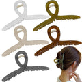 Big Hair Claw Clips 5-Pack 5.1‘ Non-Slip Hair for Women and Girls with Long, Thick Hair Jelly & Matte Clips (Jelly-E 5ps 5.1")