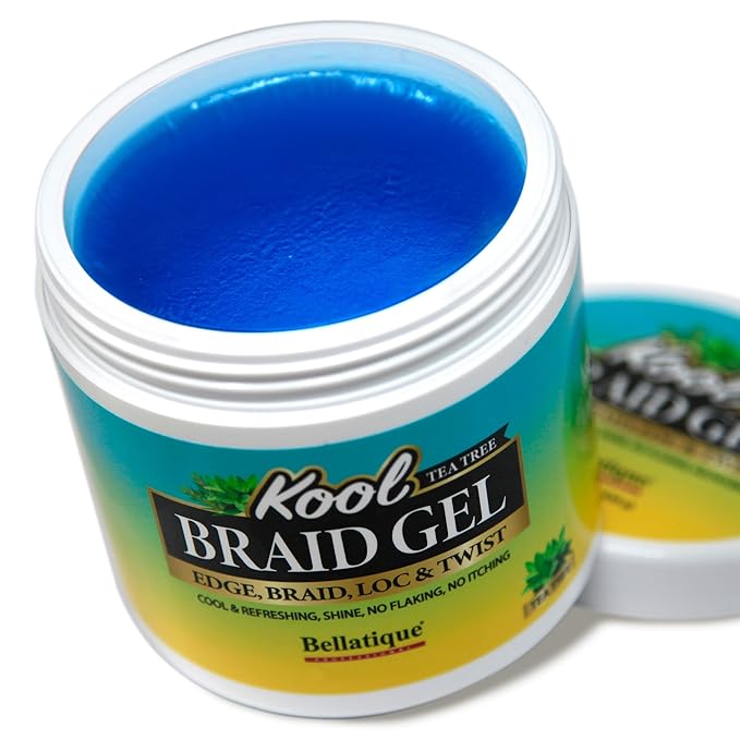 KOOL Braiding Gel Maximum Hold for LOC & Twist - No Flaking, No Whitening, Fast Drying, High Shine, Cool & Refreshing, Long Lasting Hold (5 oz)