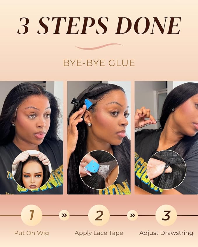 Arabella 13x6 Glueless Wigs Human Hair Pre Plucked Pre Cut Lace Upgraded Ear to Ear Full HD Lace Front Wigs Human Hair 210% Density Straight Wear and Go Glueless Wig Drawstring Wig Human Hair 20 Inch