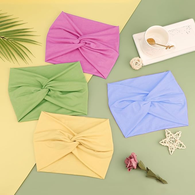 Extra Wide Headbands for Women Large Turban Headband Non Slip Boho Elastic Hairband Hair Twisted Knot Head Bands Accessories